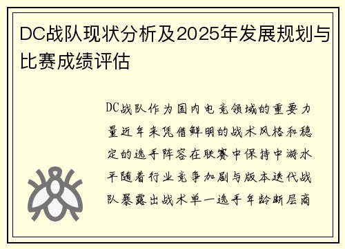 DC战队现状分析及2025年发展规划与比赛成绩评估